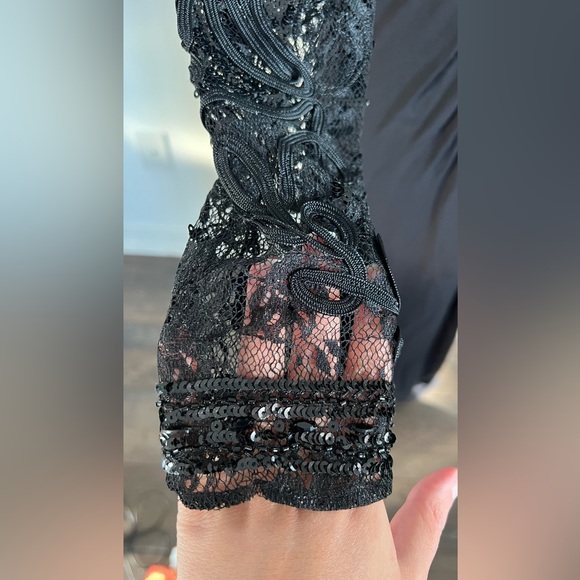 Stunning Royal Black Embroidered Dress In Mint Condition!Size US 6 |EU 38 |UK 10 - Picture 6 of 6